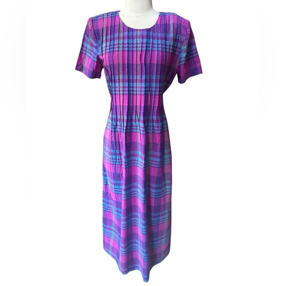 Deadstock 1980s/90s Miss Dorby Linen/Cotton Blend w/Knife Pleats & Back Tie‎